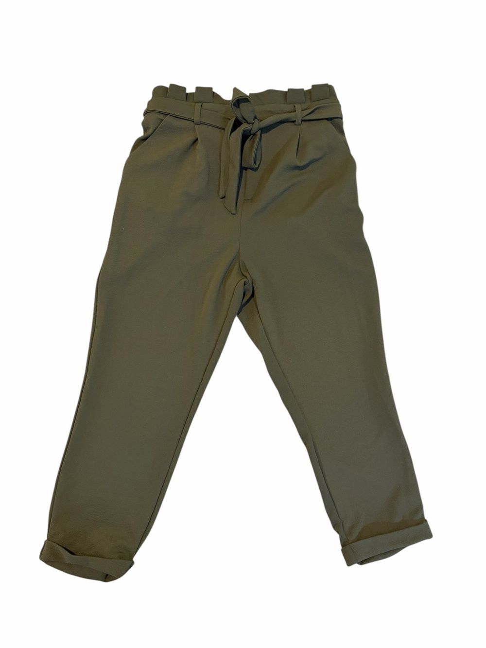 No Boundaries Olive Green Paperbag Waist Pants Junior XXL Tie Waist Joggers